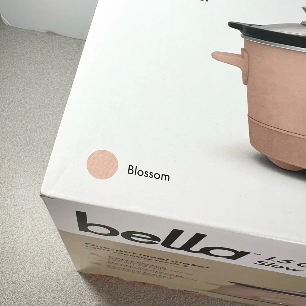NEW Bella 1.5‎ Qt Slow Cooker Crockpot Ceramic Nonstick Blossom Pink